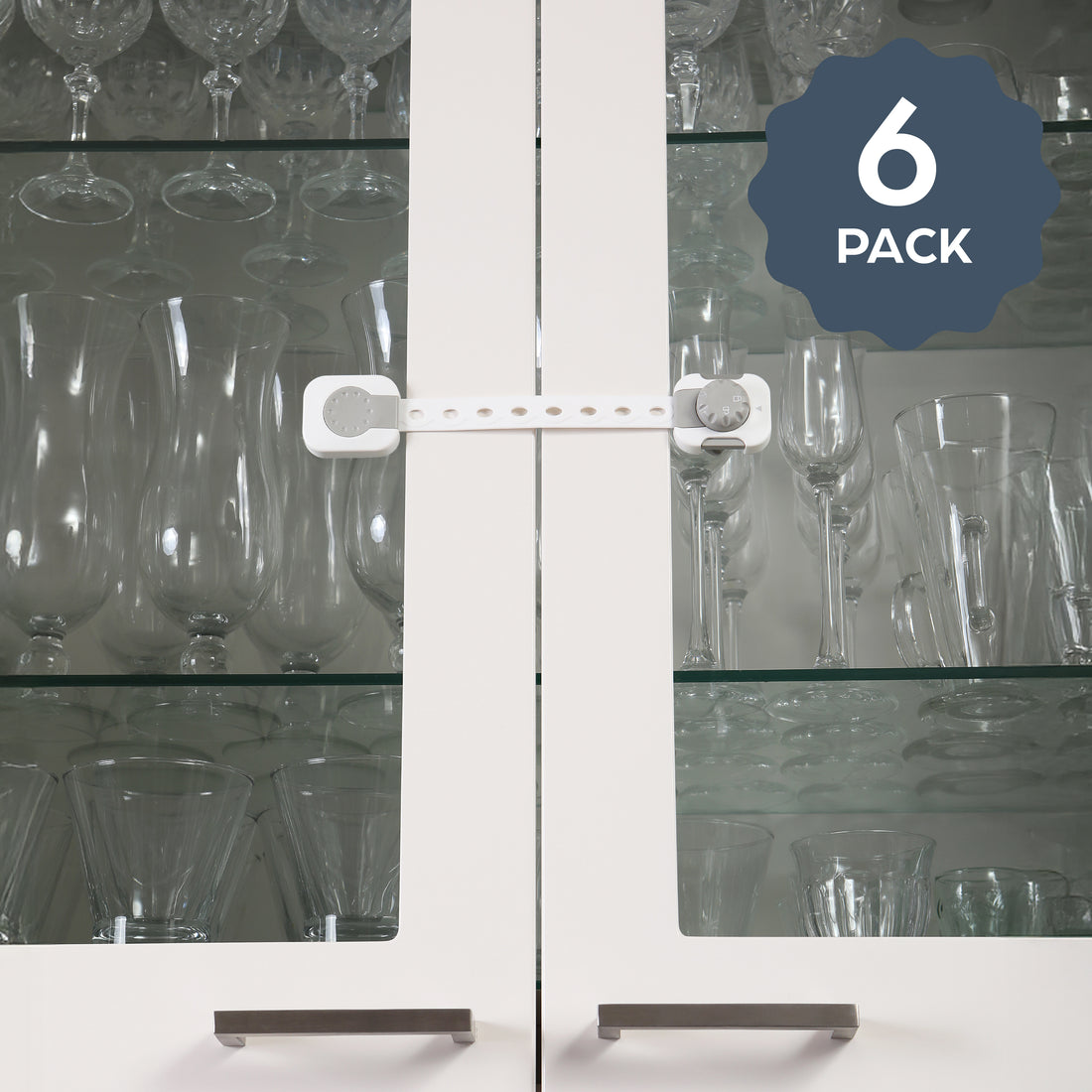 Twist 'N Lock Multi-Purpose Latch White/Grey Polybag 6 Pack