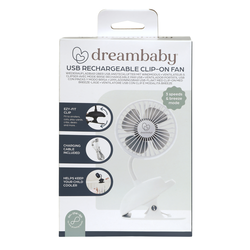 Usb Rechargeable Clip-On Fan - White