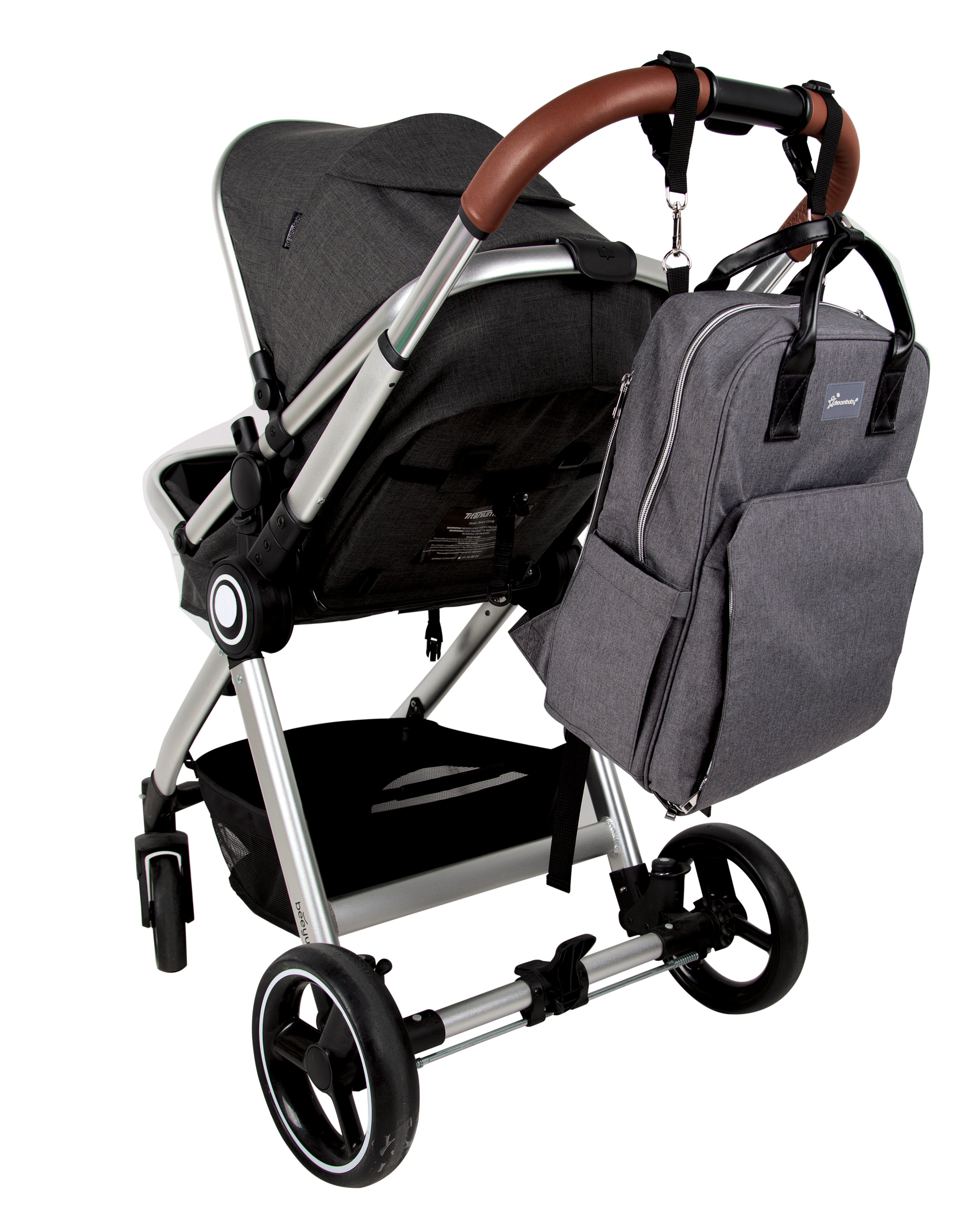 Carry-All Nappy Backpack - Grey Pocket