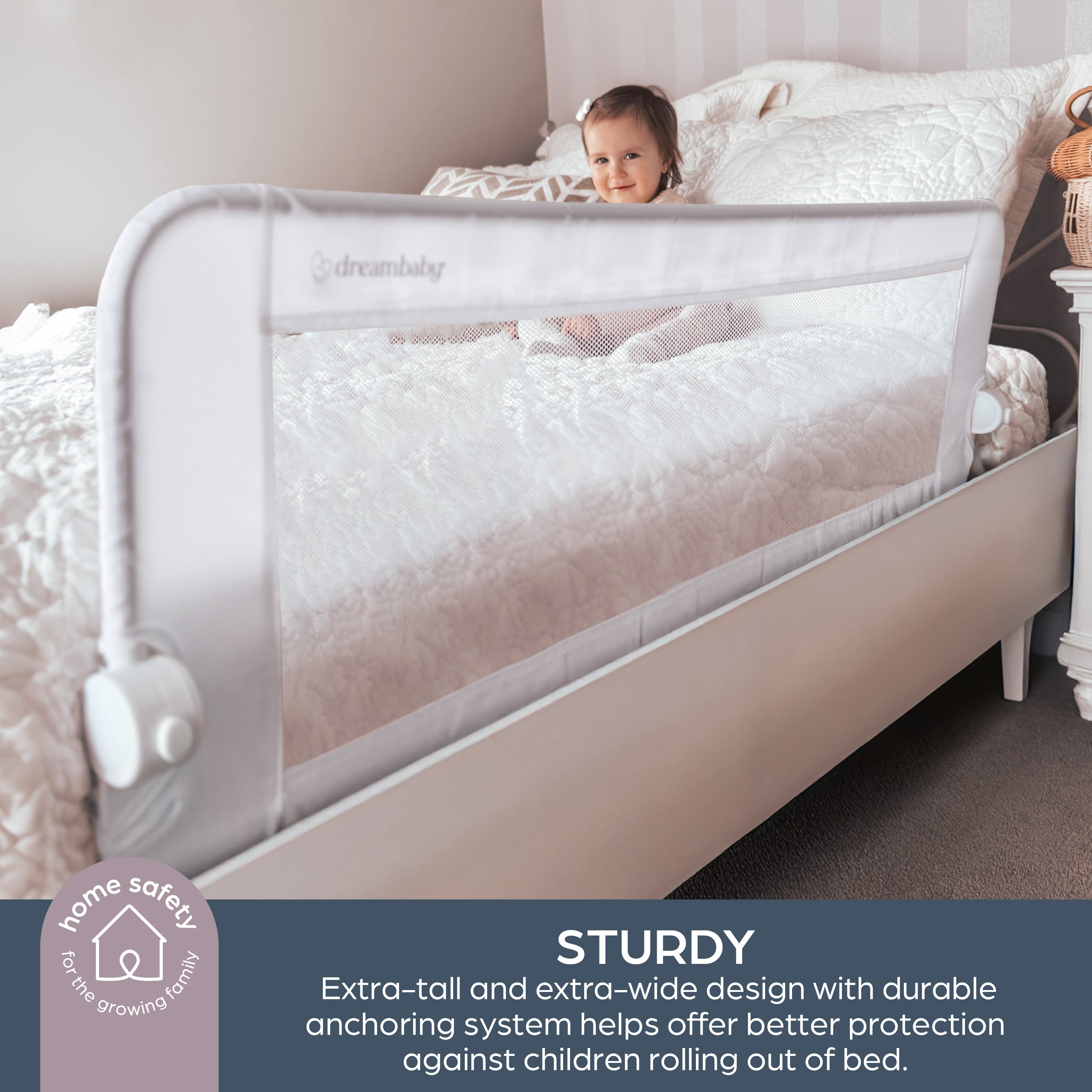 Nicole Xtra-Wide Bed Rail - White
