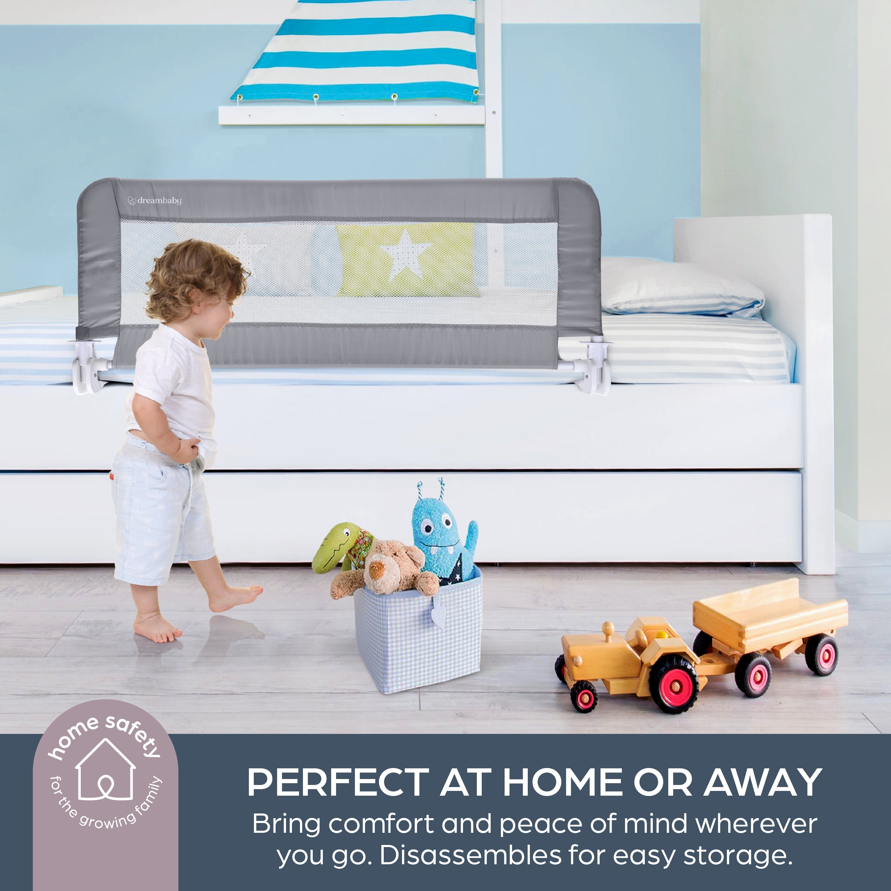 Prague Bed Rail - Grey