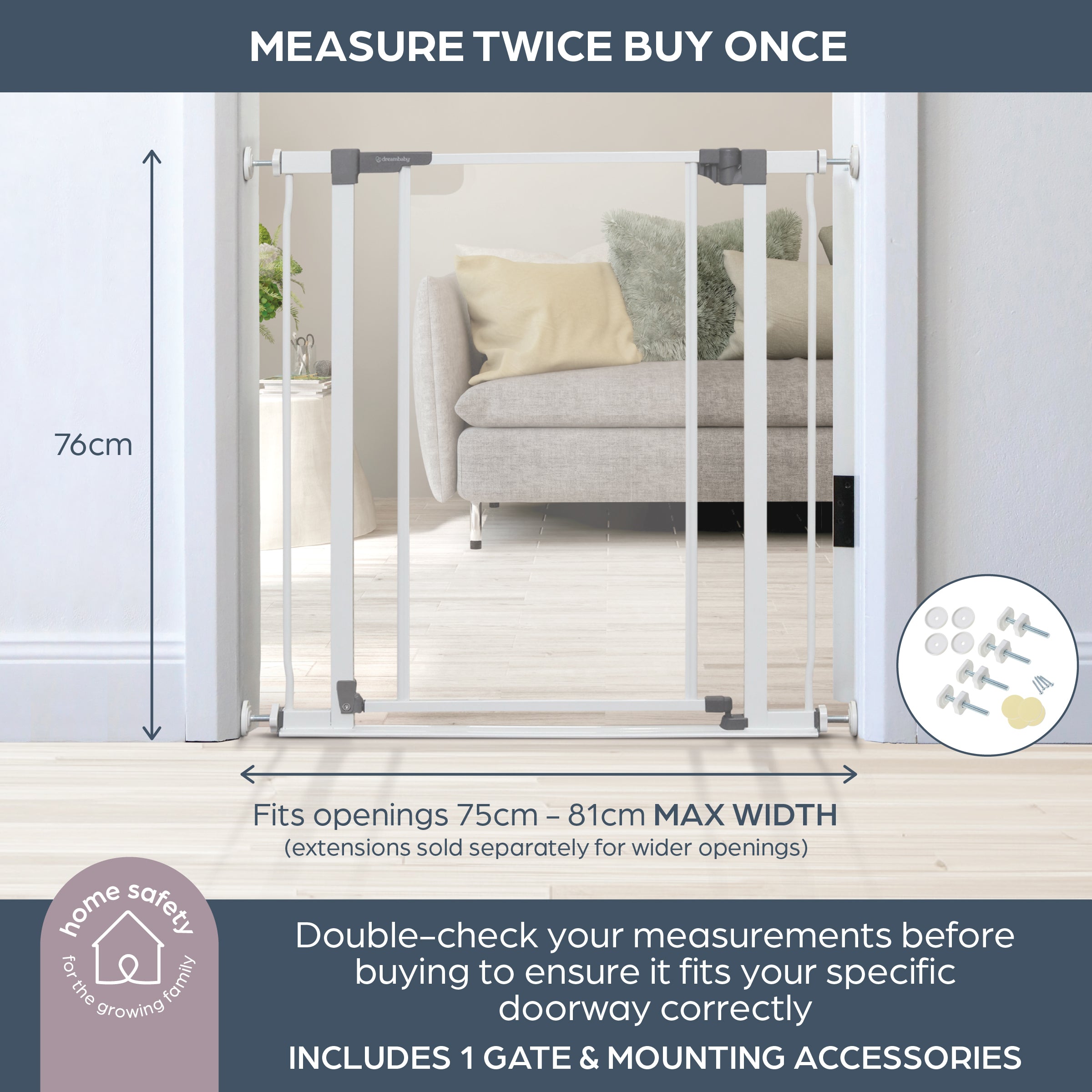 Clear View Low Rise Security Gate -  White