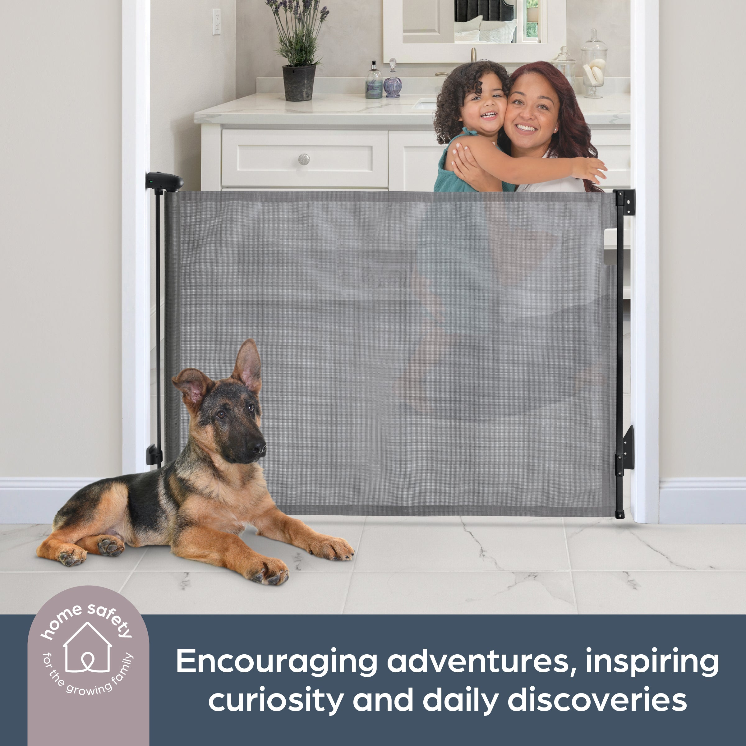 Dreambaby Hide and Glide Retractable Gate - Grey