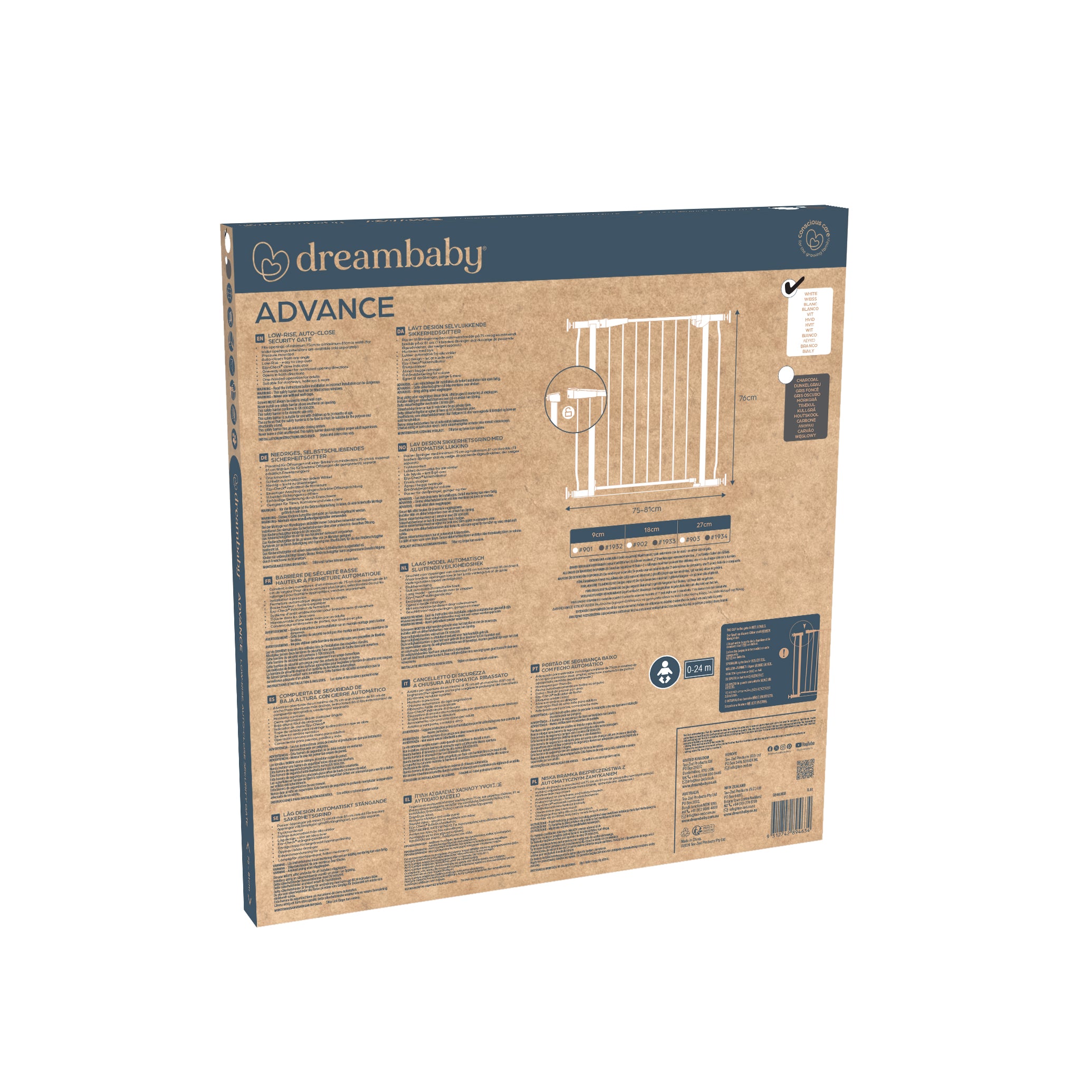 Advance Low Rise Autoclose Gate White
