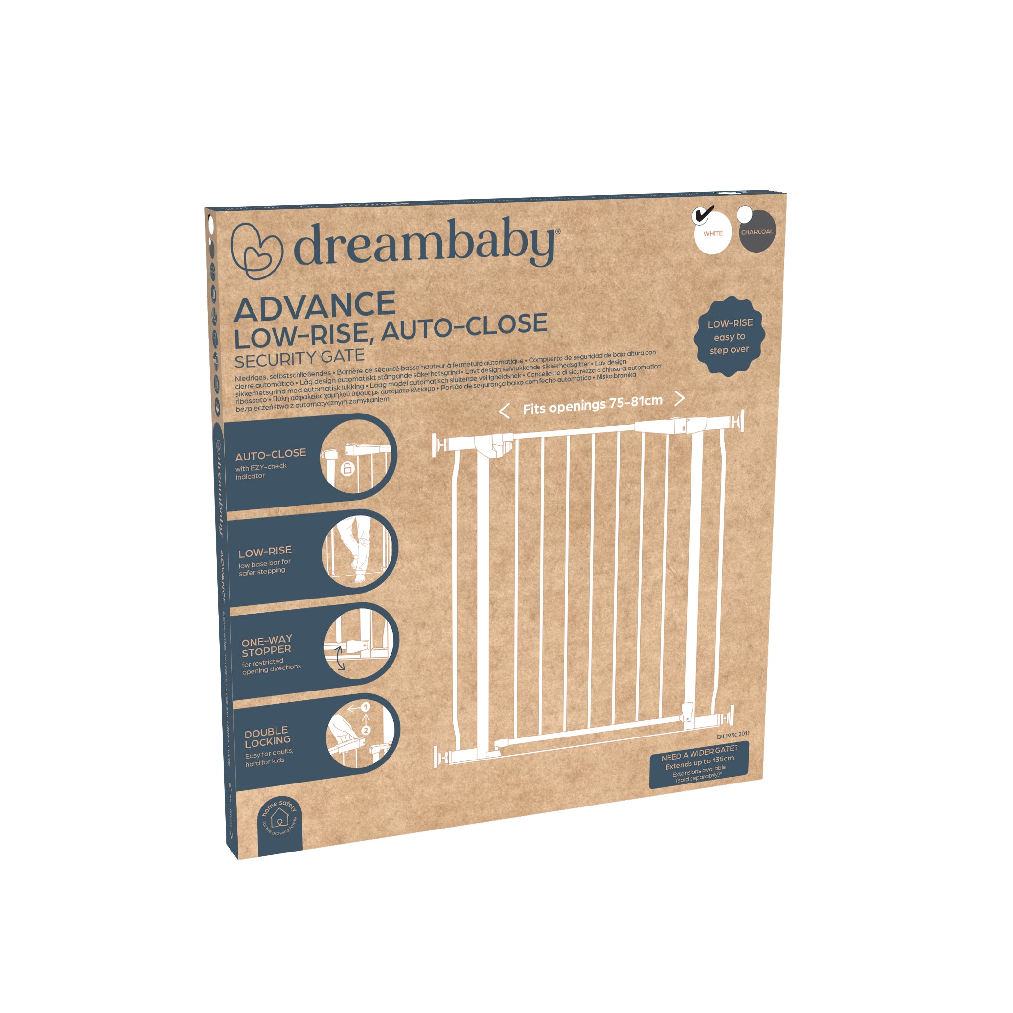 Advance Low Rise Autoclose Gate White