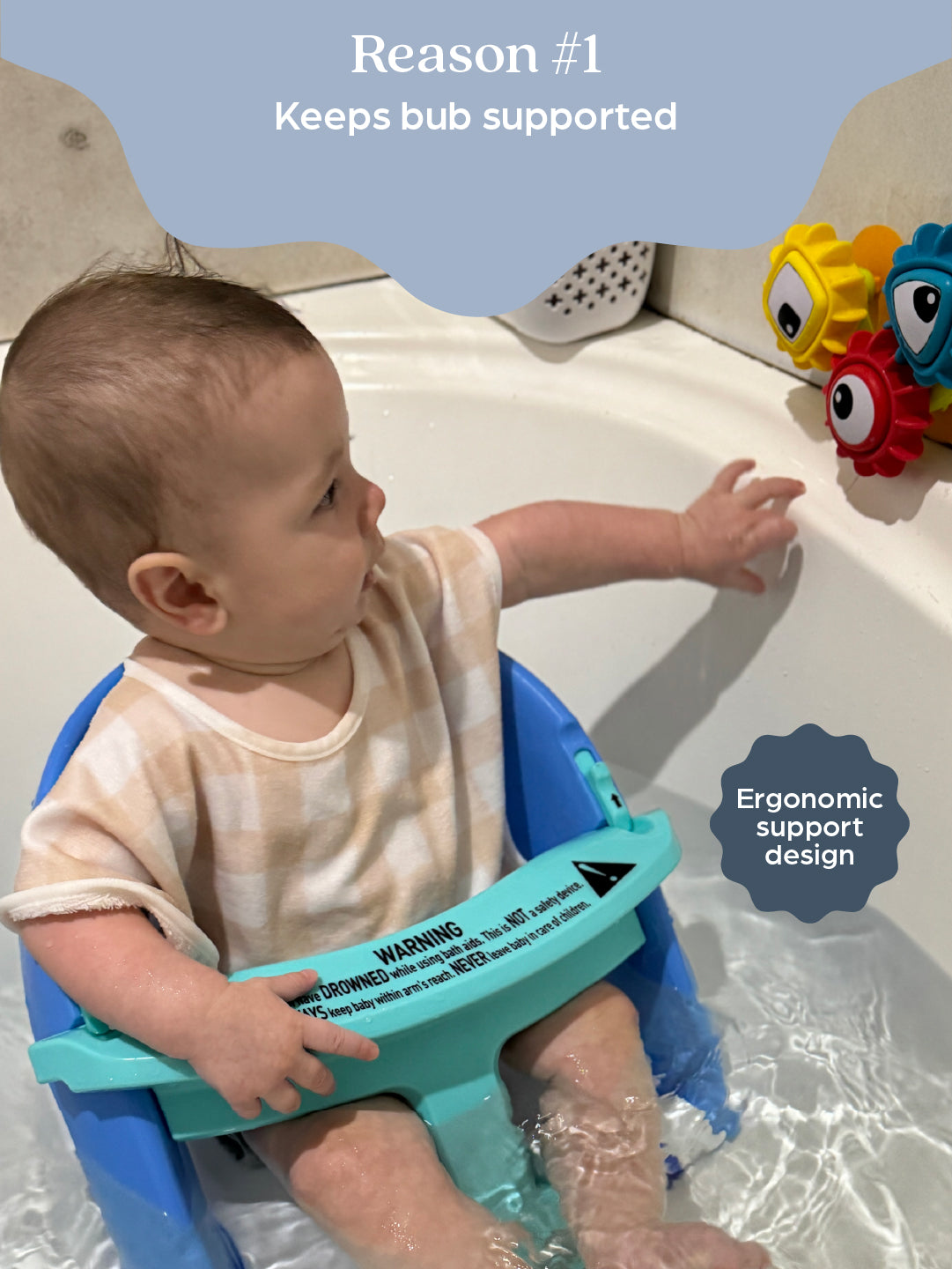 Premium Bath Seat - Aqua/Blue