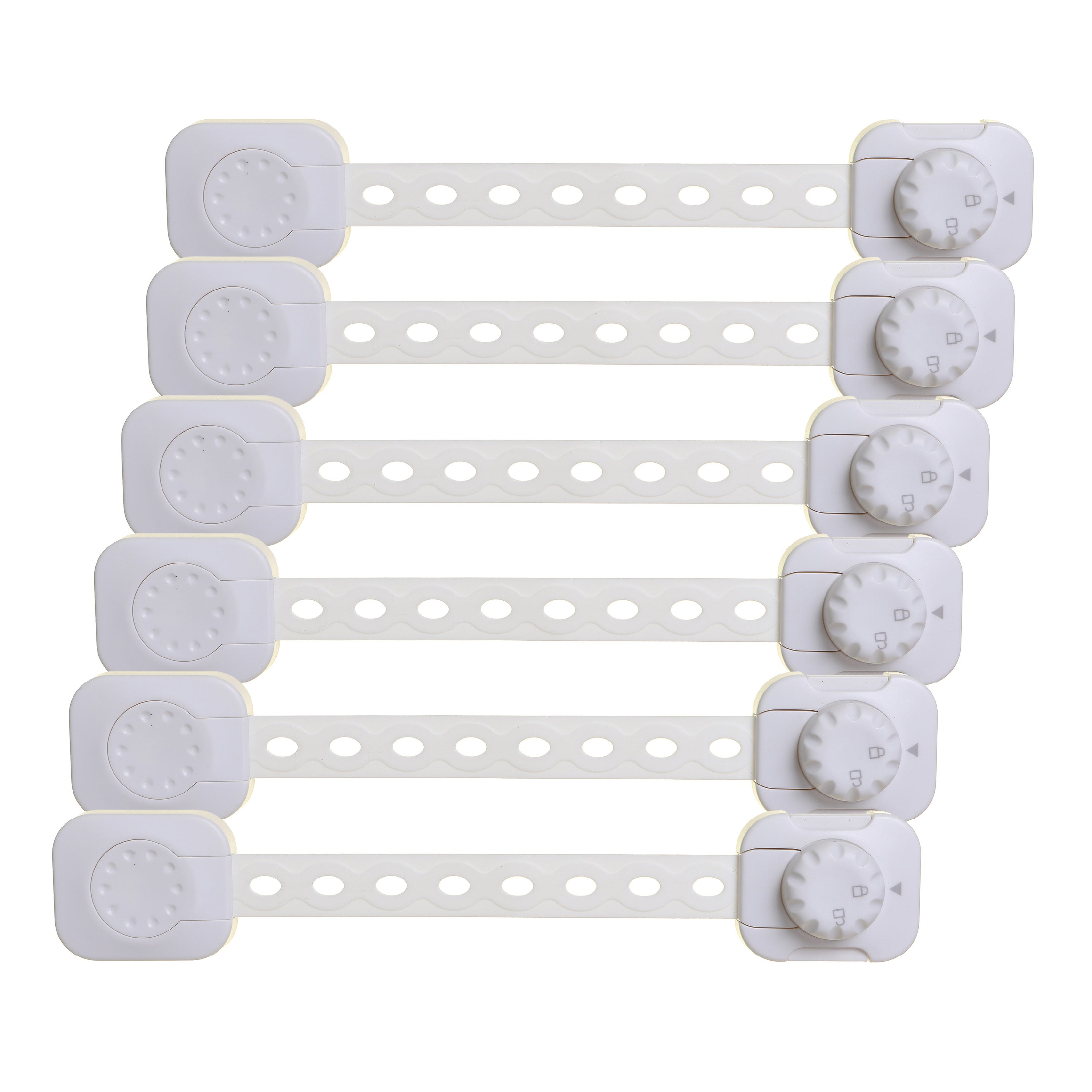 Twist ’N Lock® Multi-Purpose Adjusta-Latch® - 6 pack, White