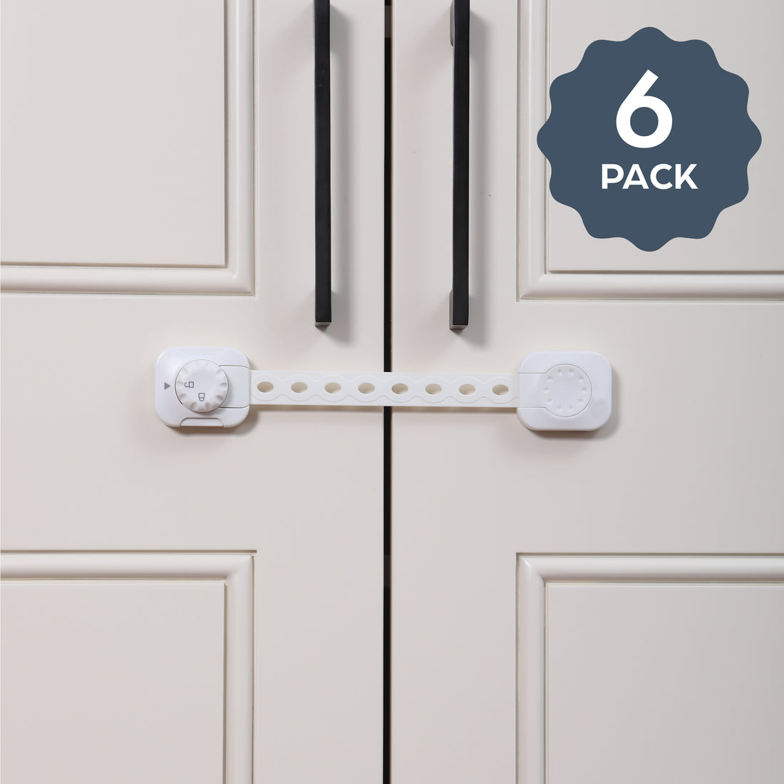 Twist ’N Lock® Multi-Purpose Adjusta-Latch® - 6 pack, White