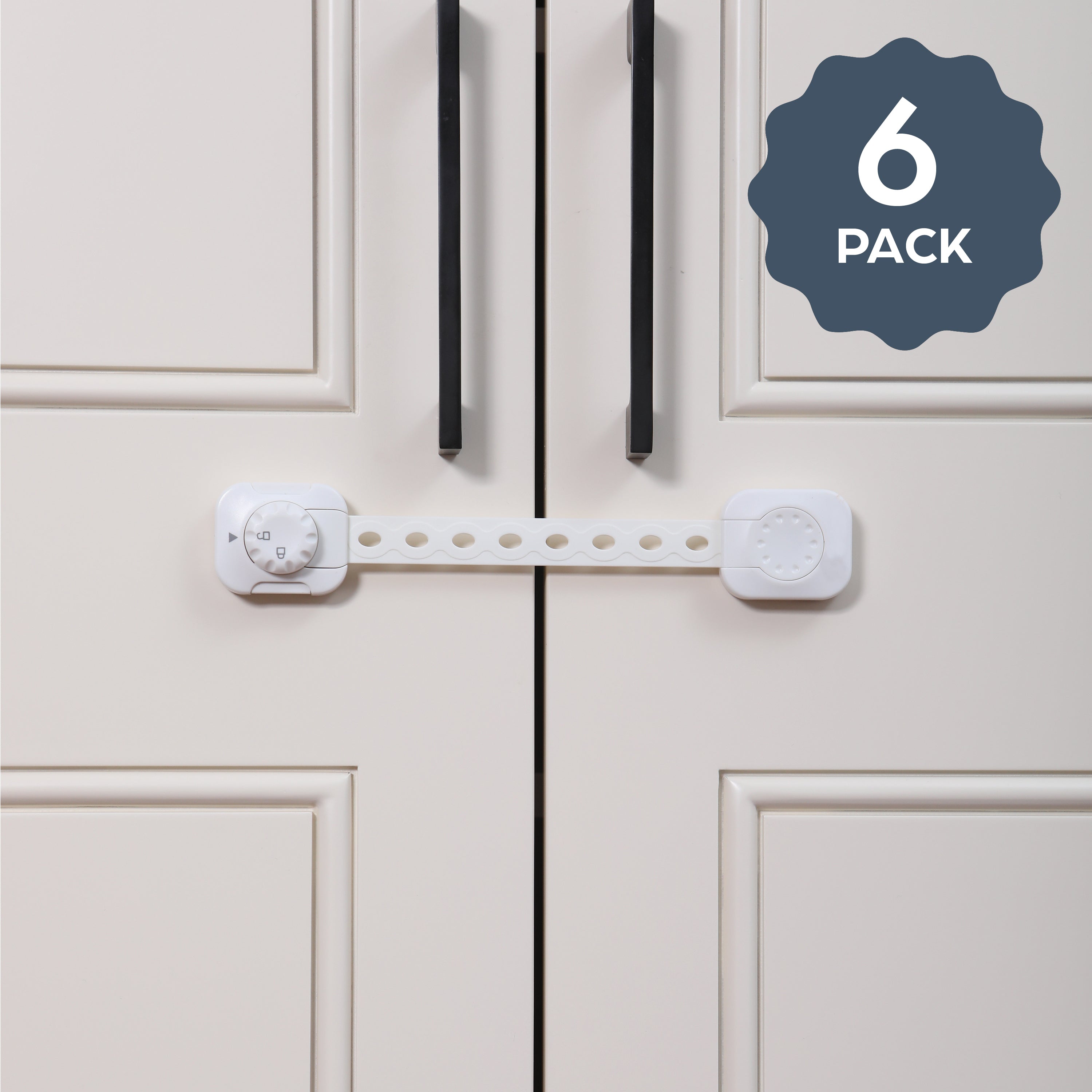 Twist ’N Lock® Multi-Purpose Adjusta-Latch® - 6 pack, White