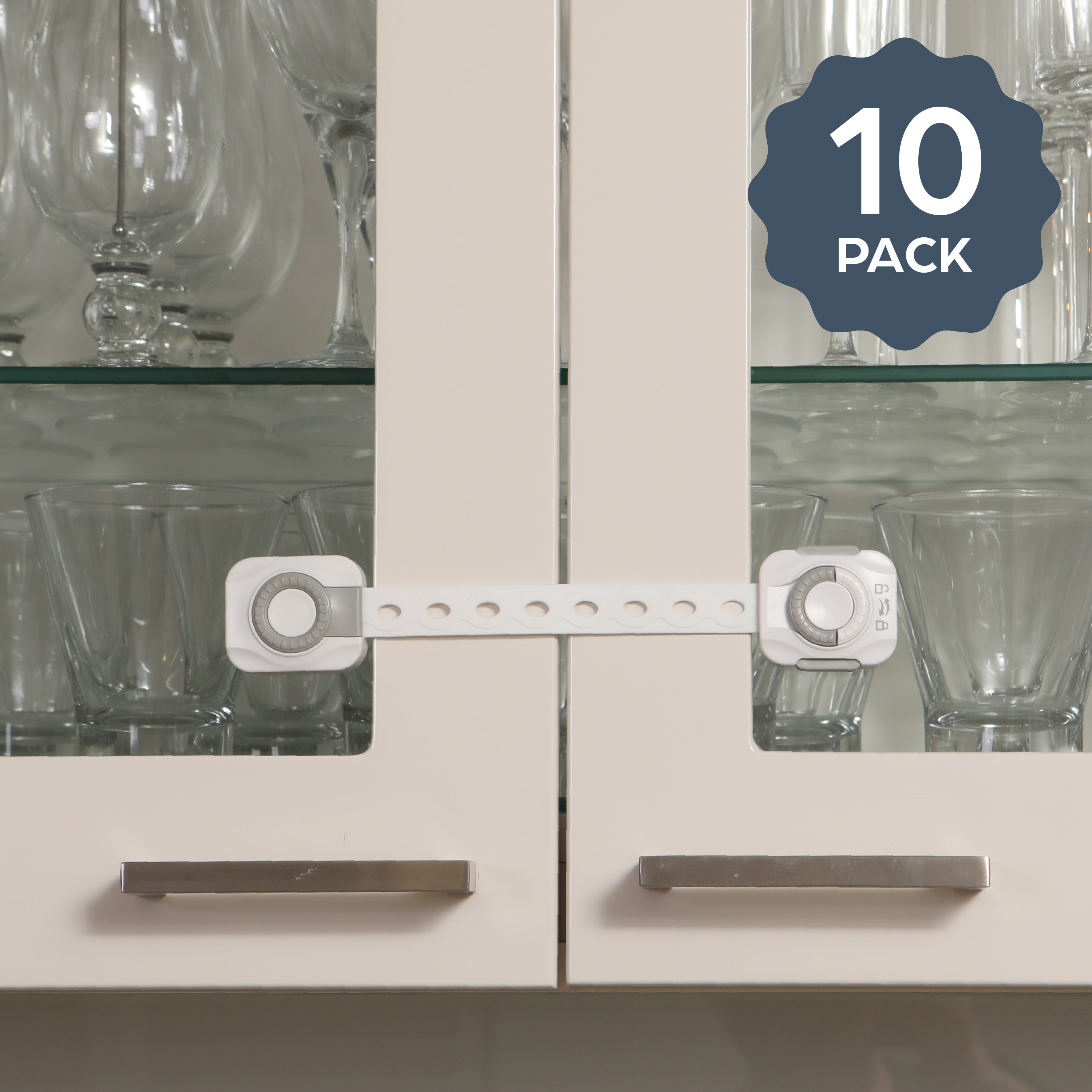 Dreambaby 10pk Dial It Multi Purpose Strap Latches - Grey