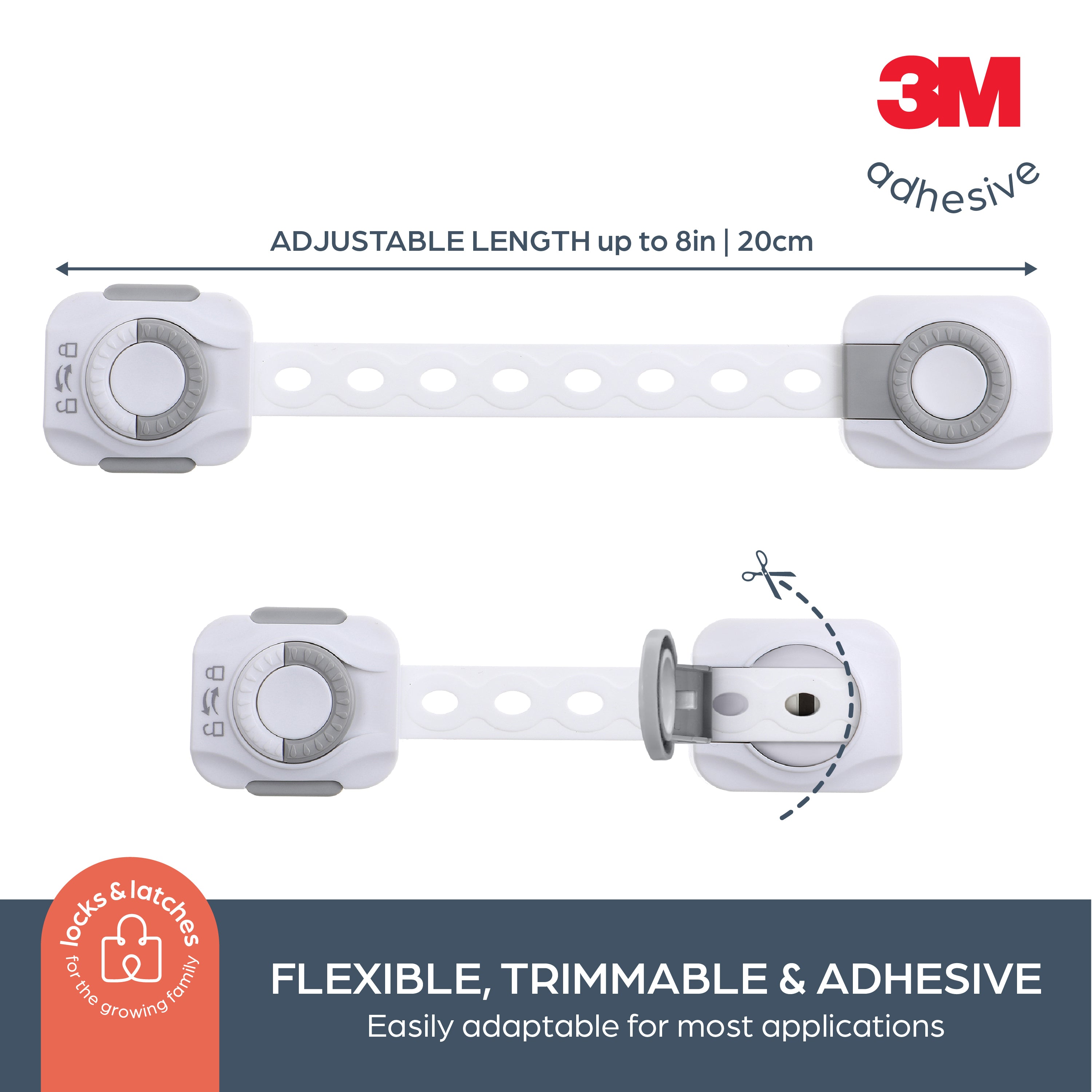 Dreambaby 10pk Dial It Multi Purpose Strap Latches - Grey