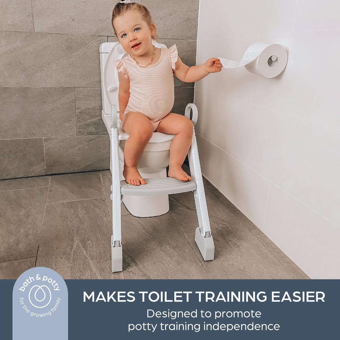 Step-Up Toilet Topper - Grey/White