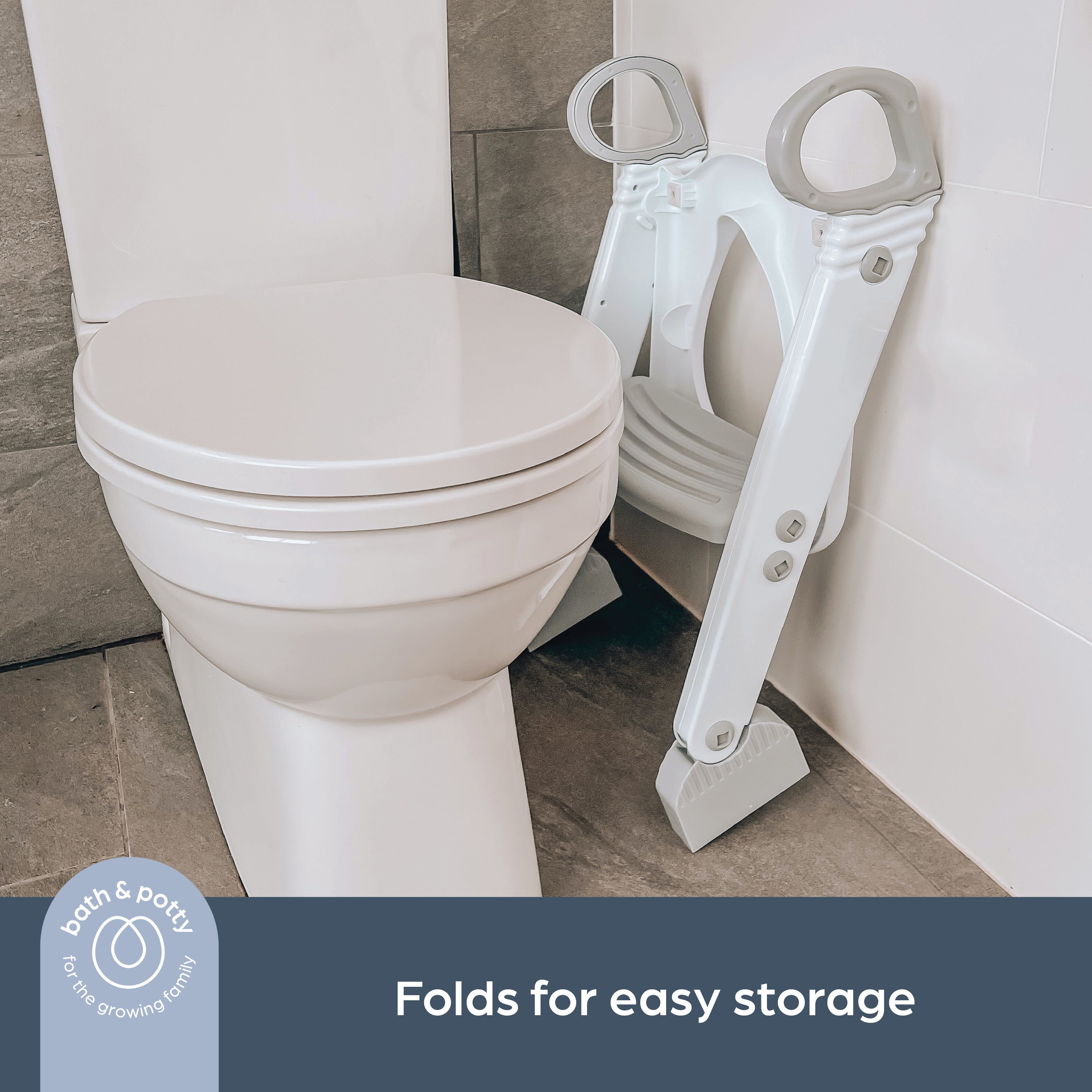 Step-Up Toilet Topper - Grey/White