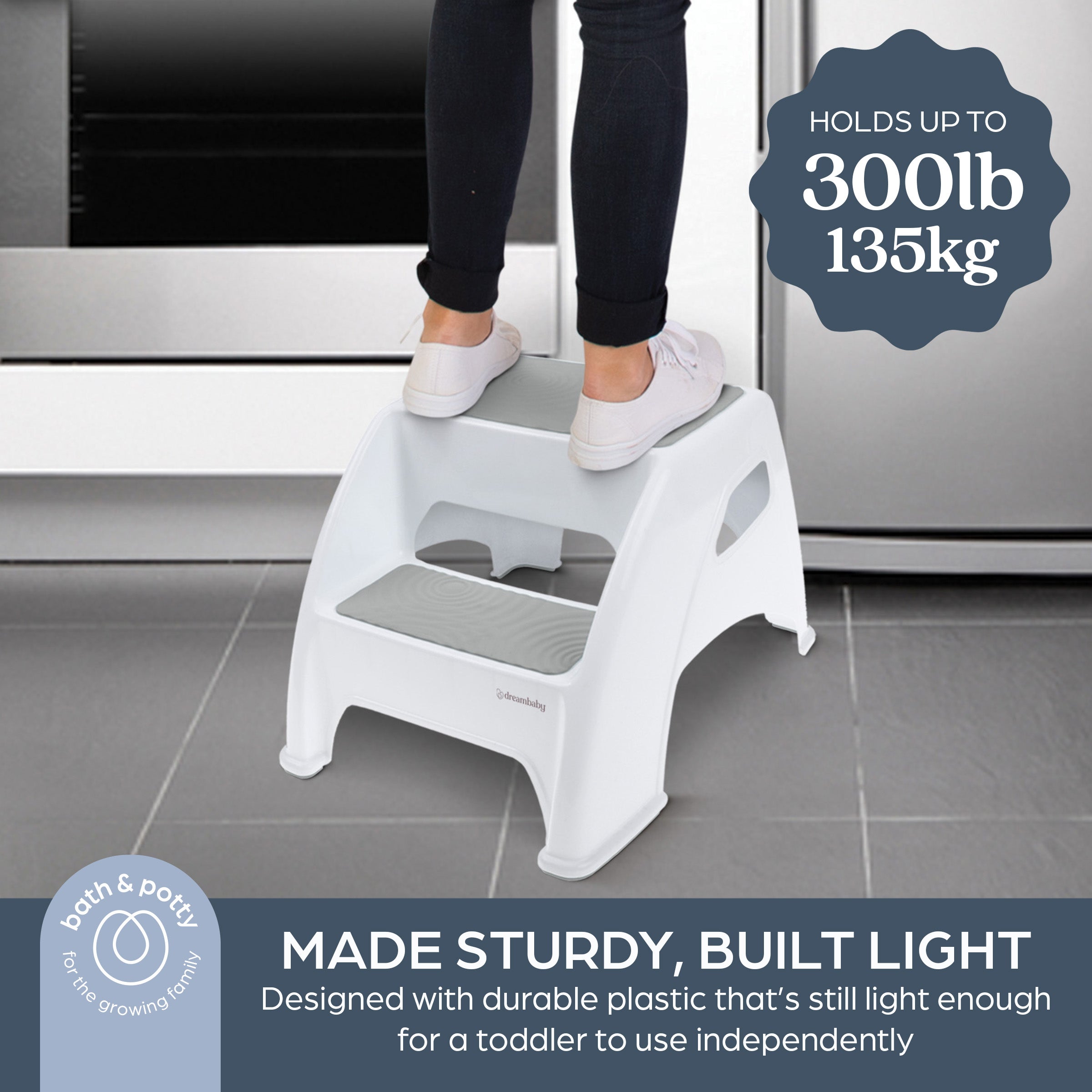 Toddler & Me™ 2 Step Stool - Grey