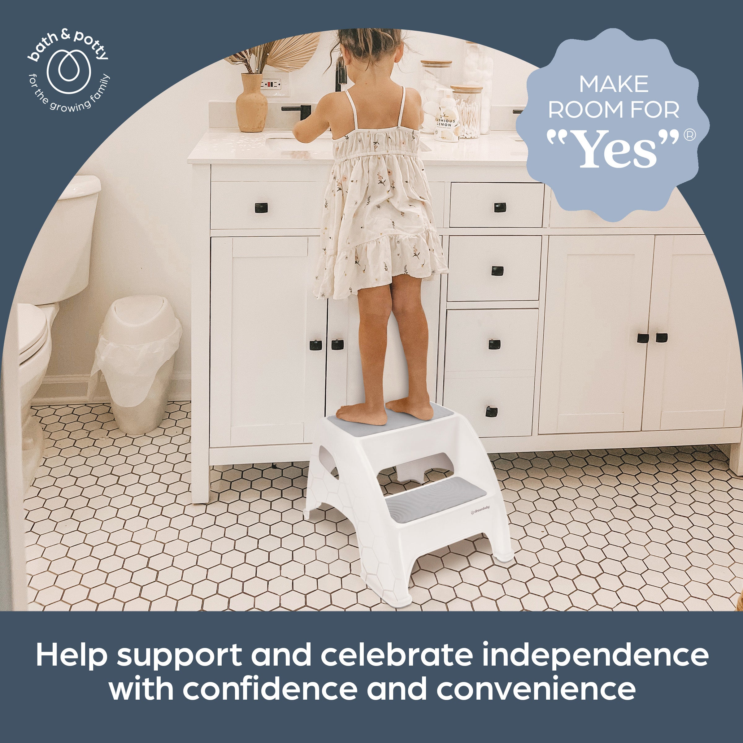 Toddler & Me™ 2 Step Stool - Grey