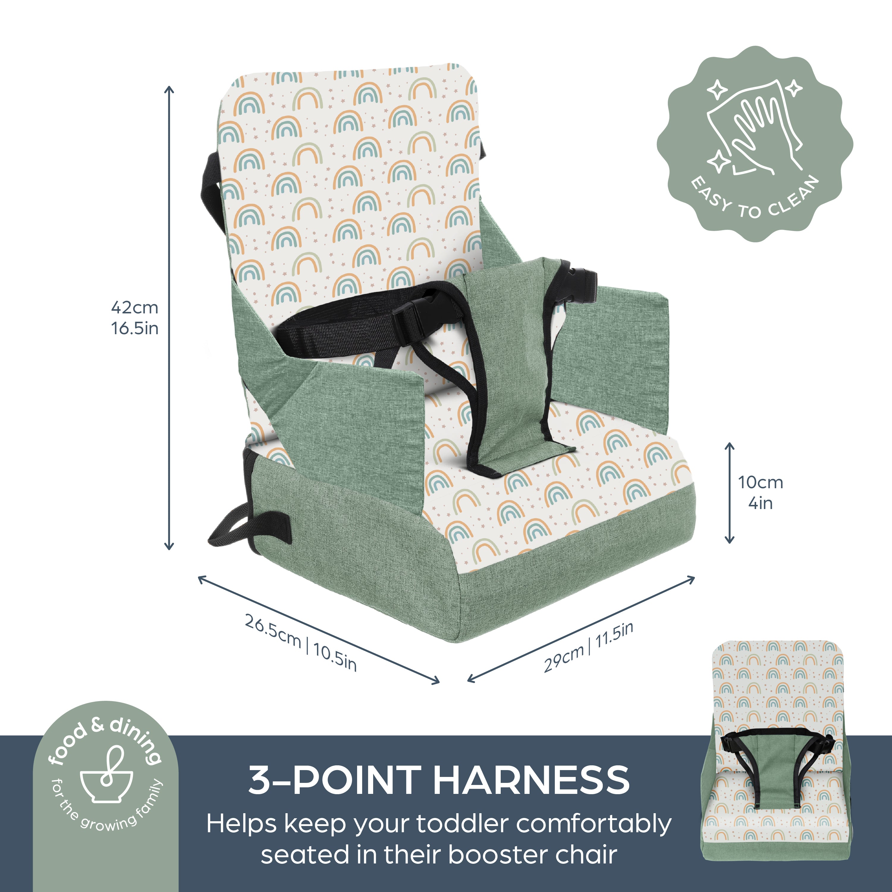 Portable Toddler Booster Seat | Rainbow Sage