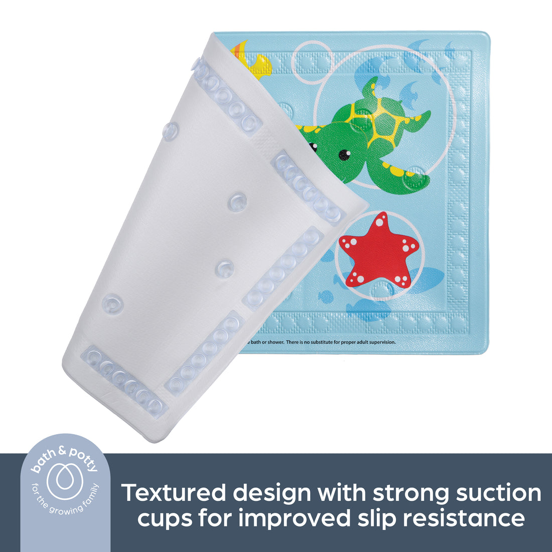 Watch-Your-Step¨ Anti-Slip Bath Mat With 'Too Hot' Indicator