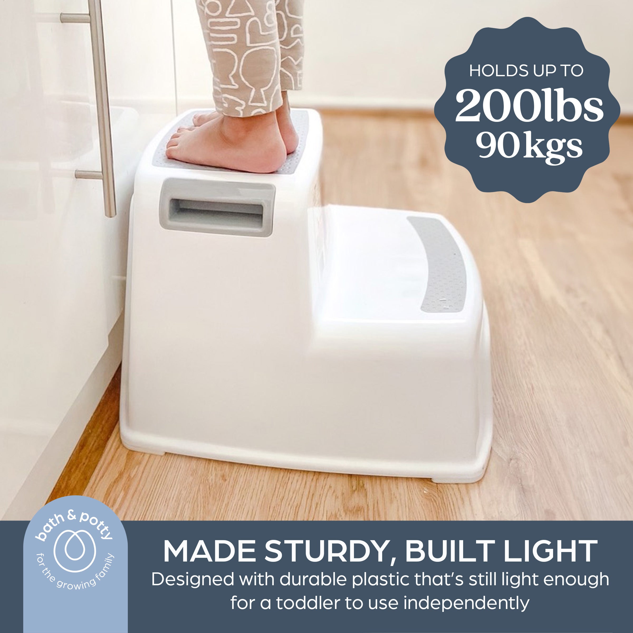 2-Up Step Stool - Grey & White