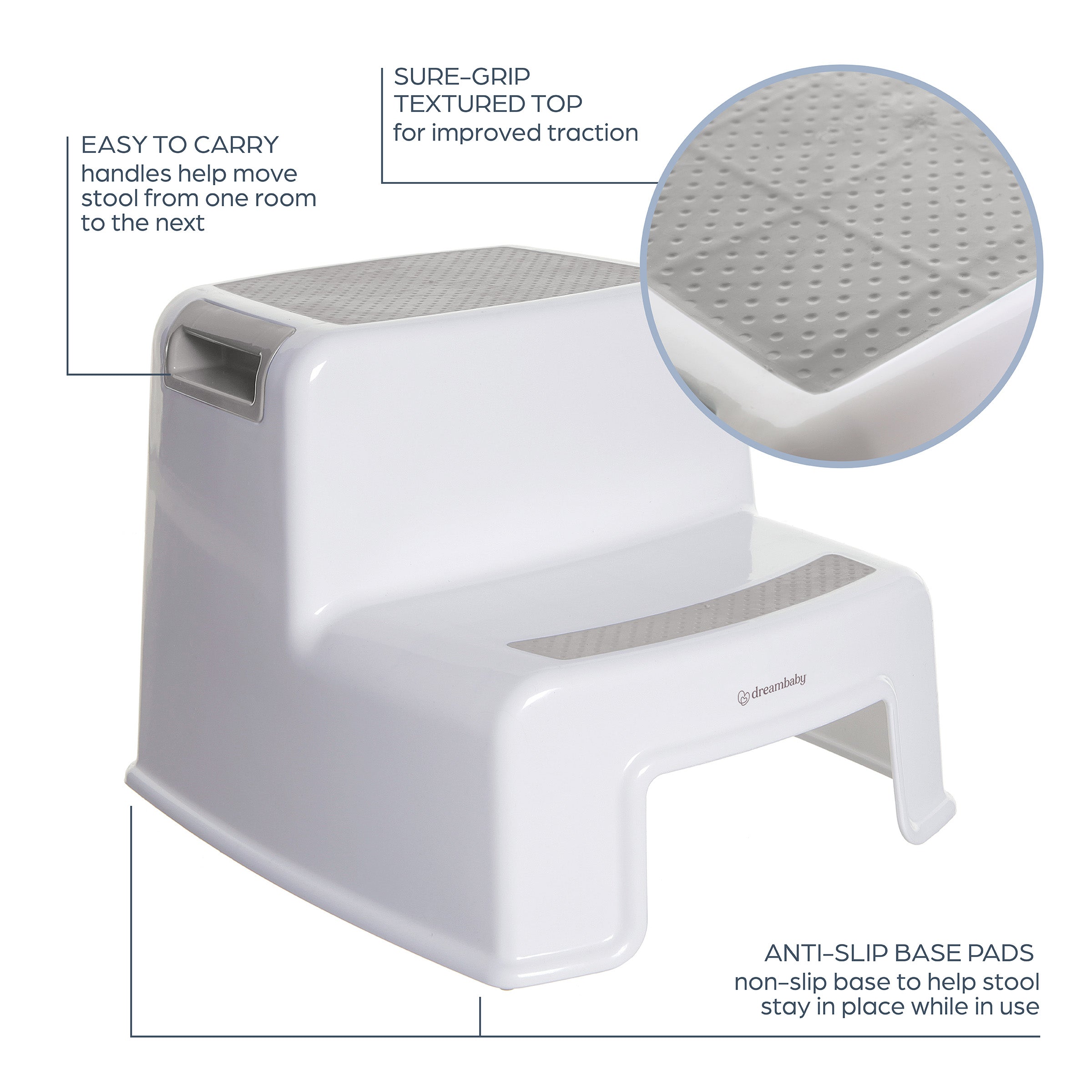 2-Up Step Stool - Grey & White