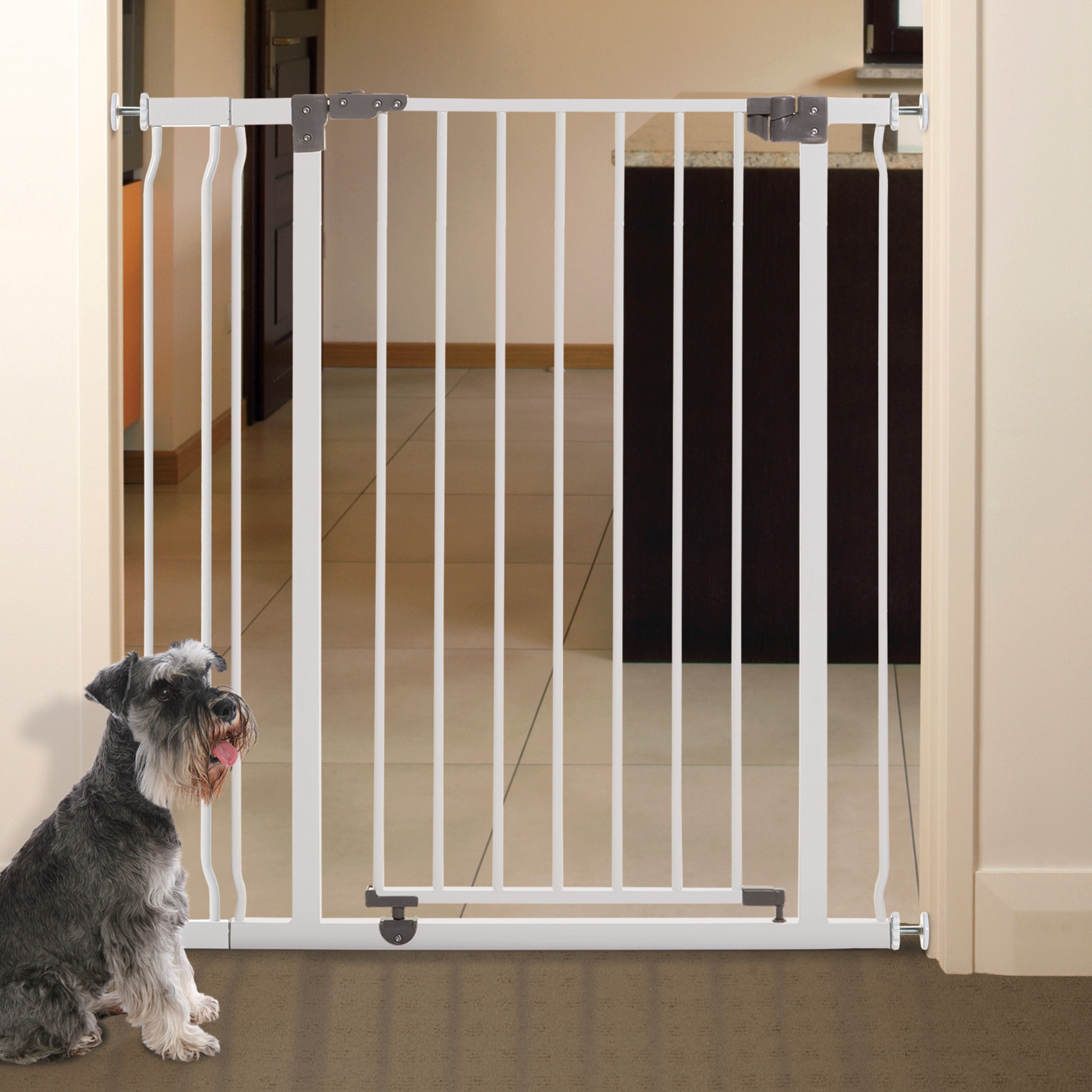 Liberty Extra Tall 29.5-36.5In Easy Close Metal Baby Gate - White