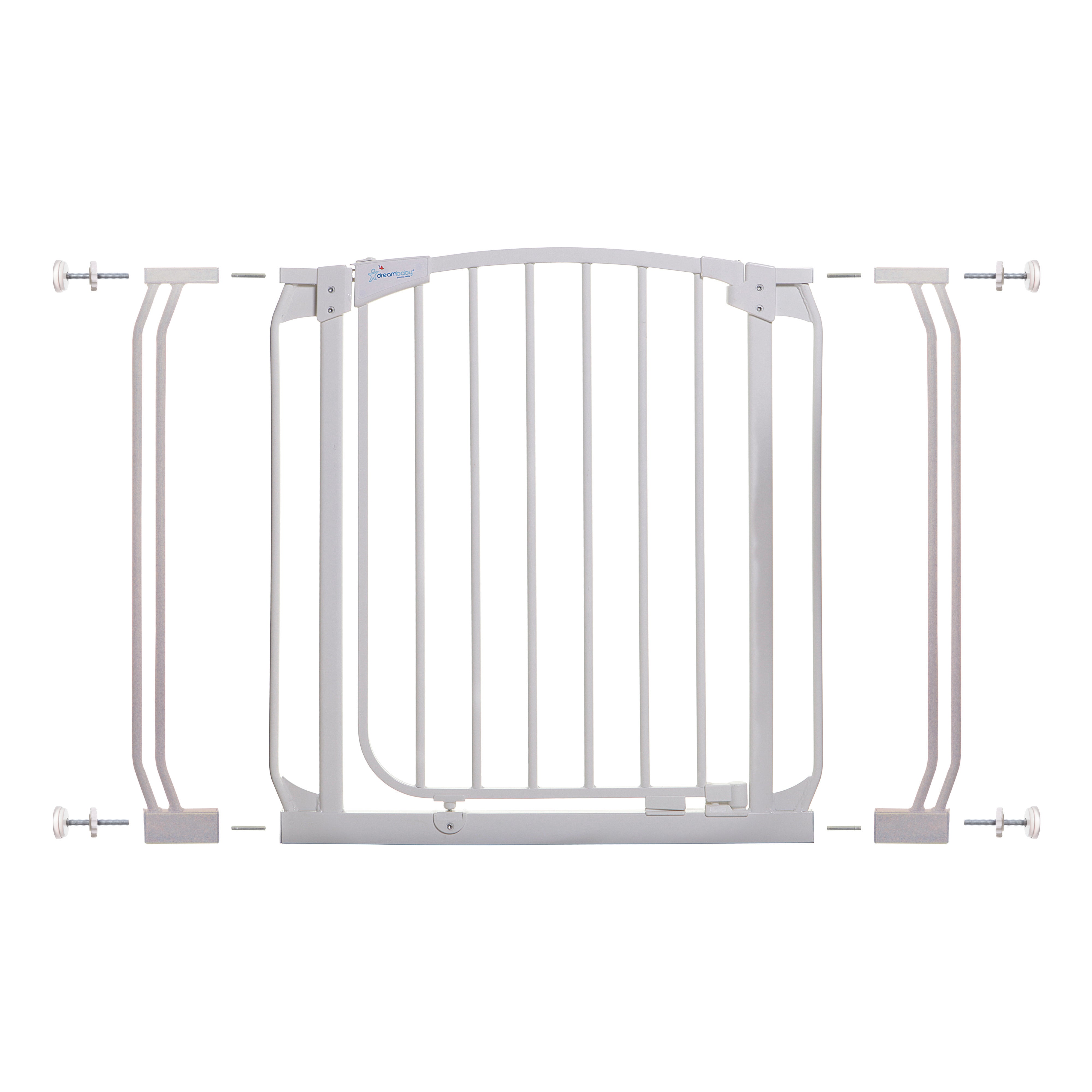 Chelsea 28-39in Auto Close Metal Baby Gate - White