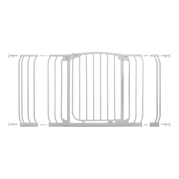 Chelsea Xtra-Wide White Hallway Security Gate & Extension Set (1 Gate 2 Extensions)