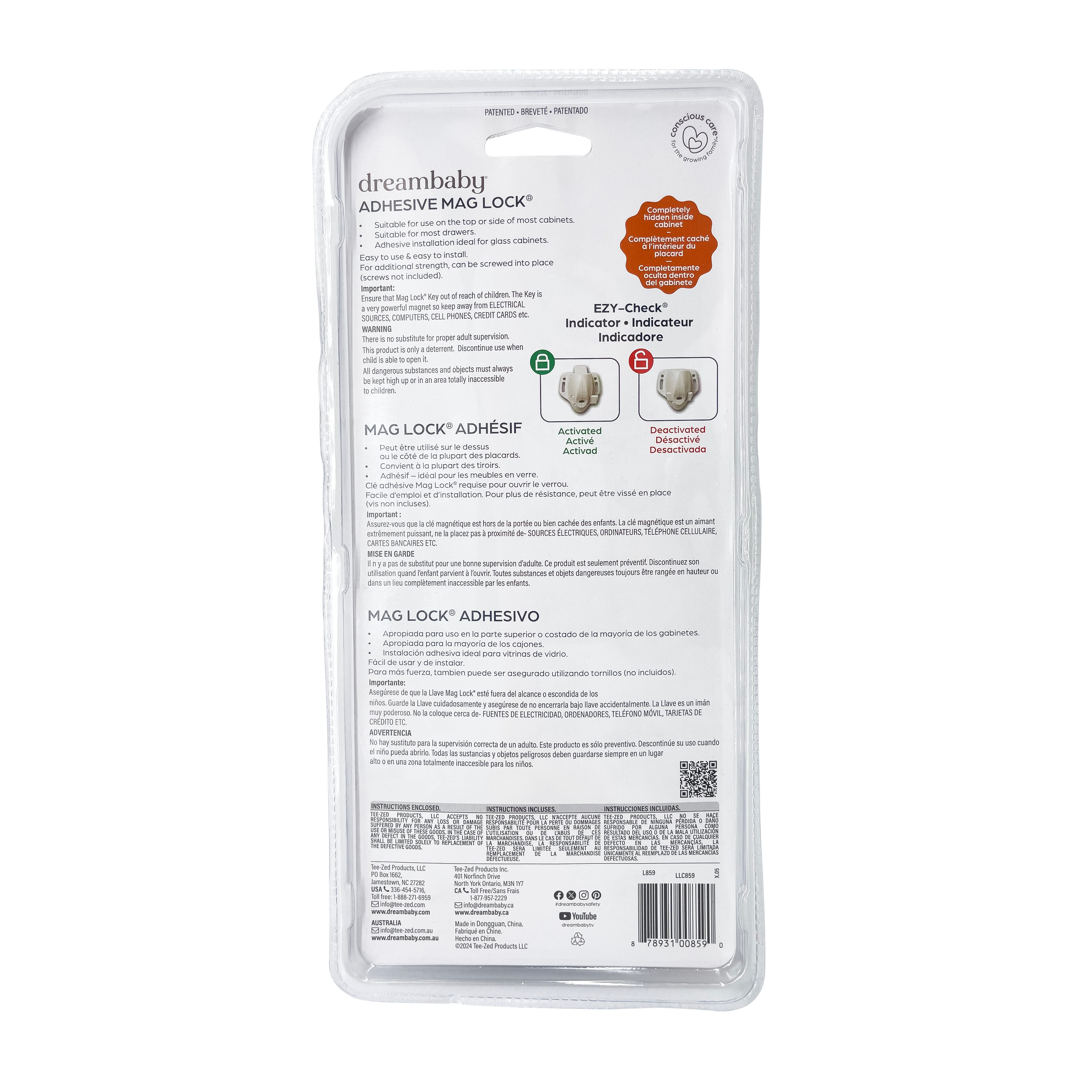 Adhesive Mag Locks®- 8 Locks And 1 Key