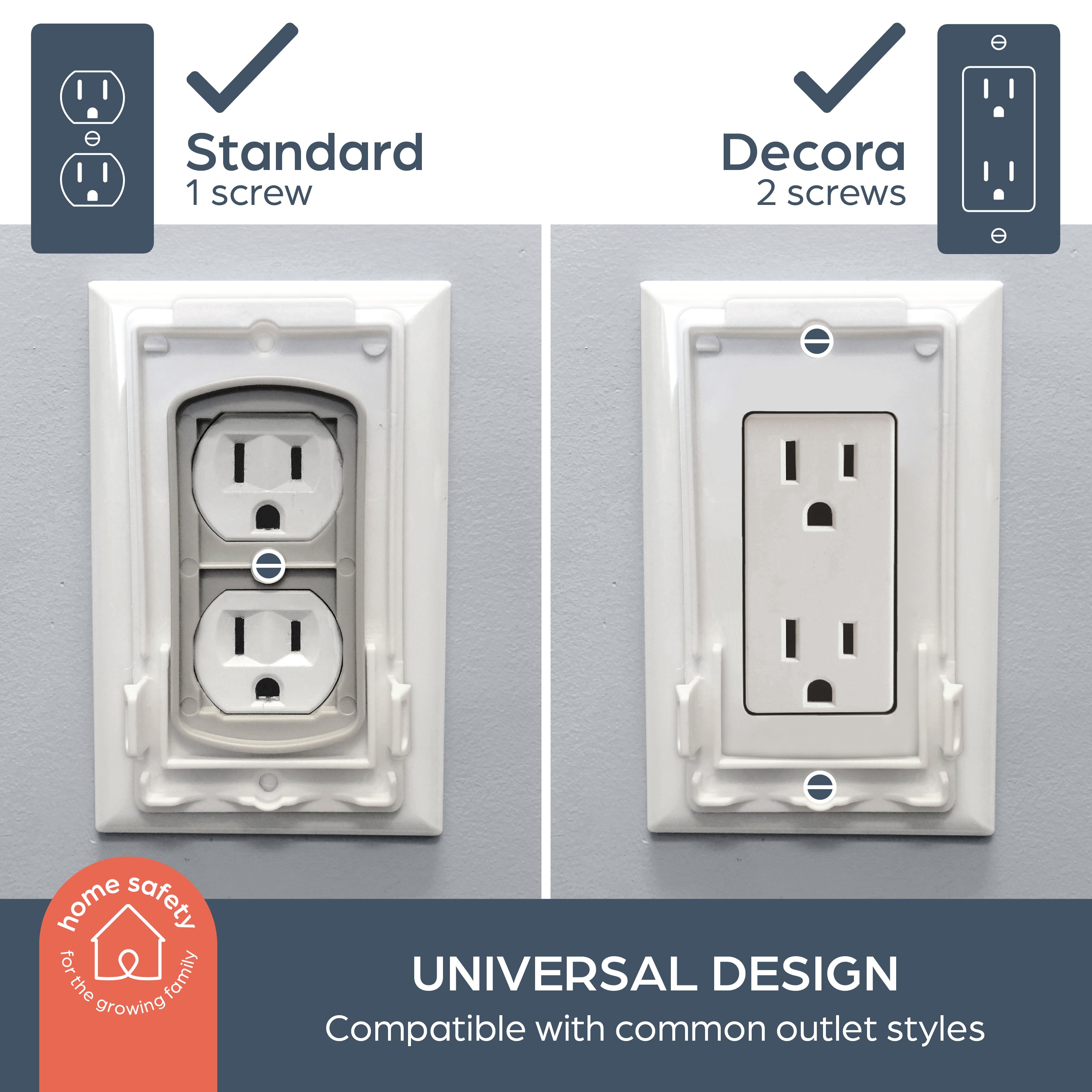 Dual Fit Plug & Electrical Outlet Covers - 2 Pack
