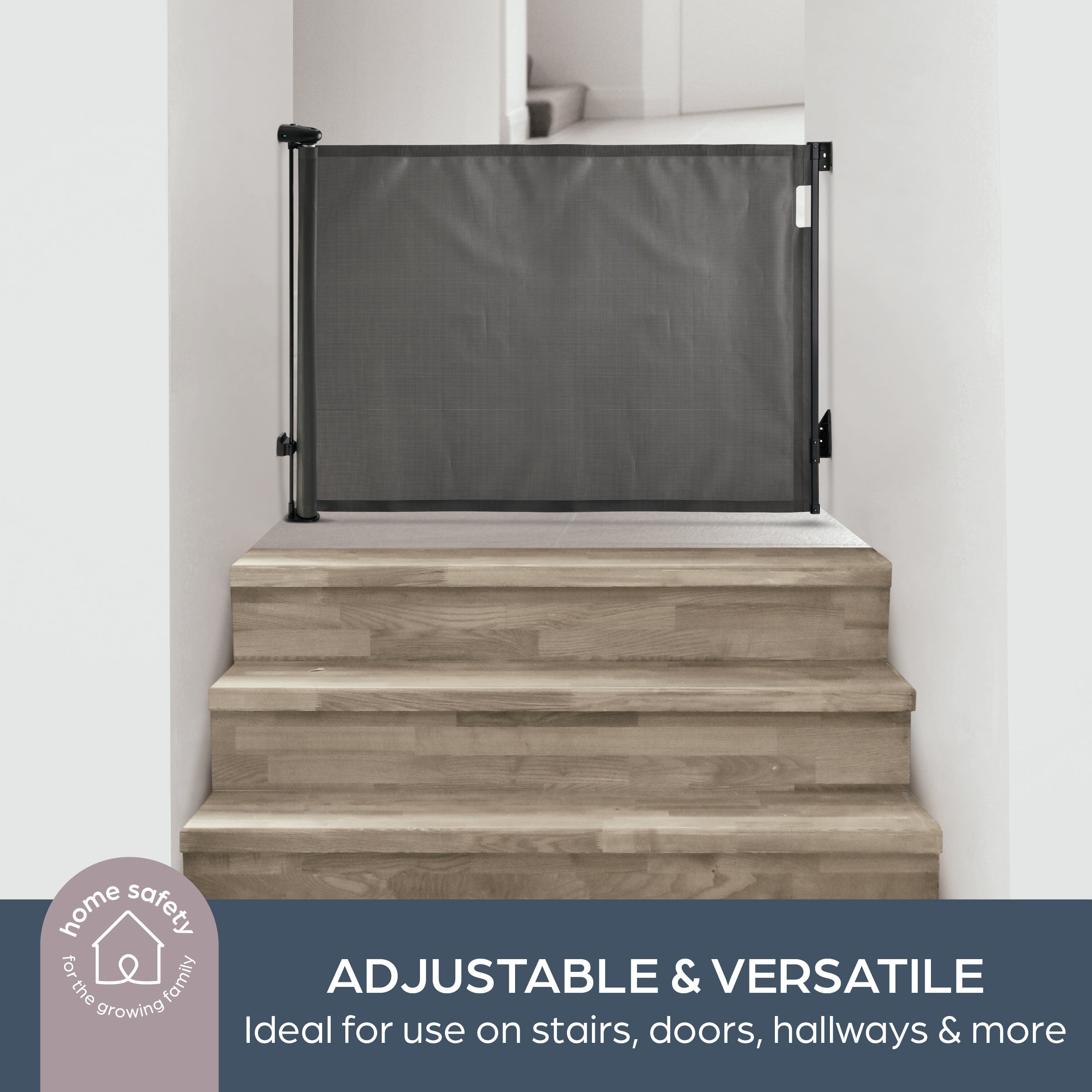Dreambaby Glide ‘N Hide Extra Tall Retractable Baby Gate - Black