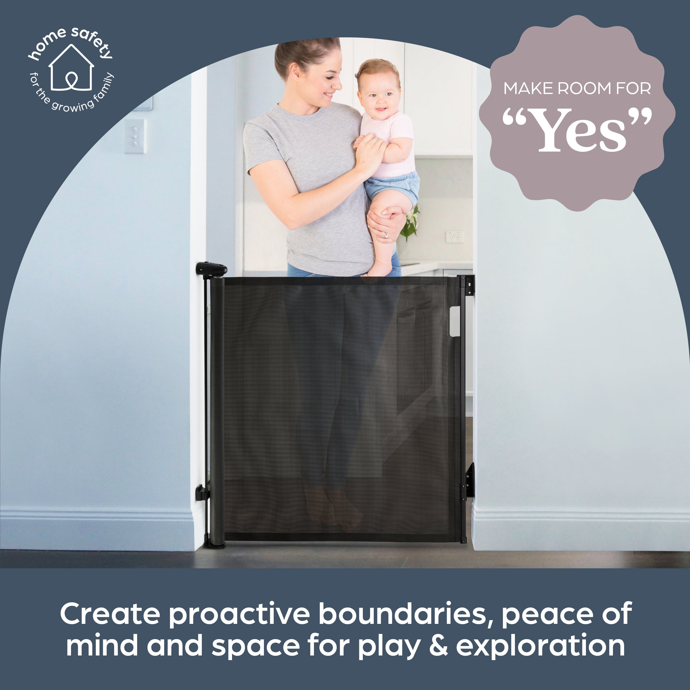 Dreambaby Glide ‘N Hide Extra Tall Retractable Baby Gate - Black