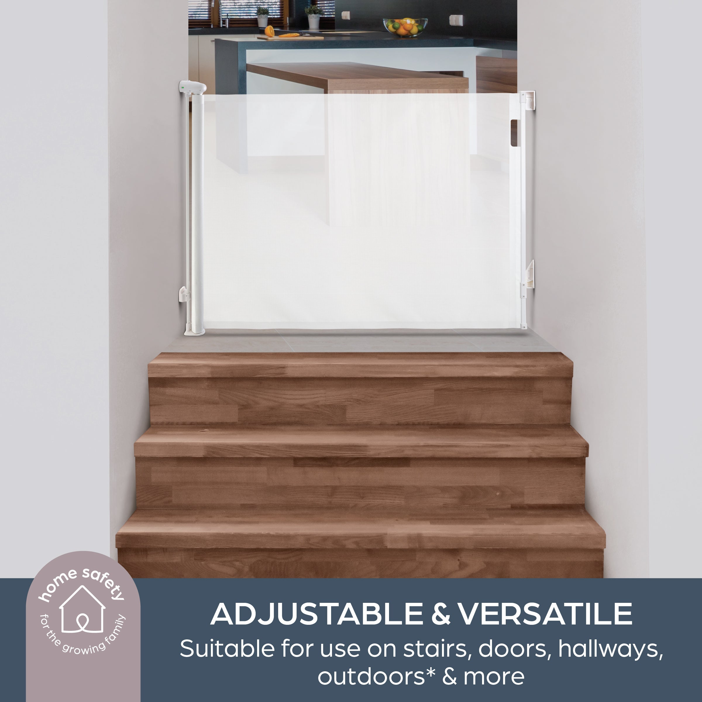 Dreambaby Glide ‘N Hide Extra Tall Retractable Baby Gate - White