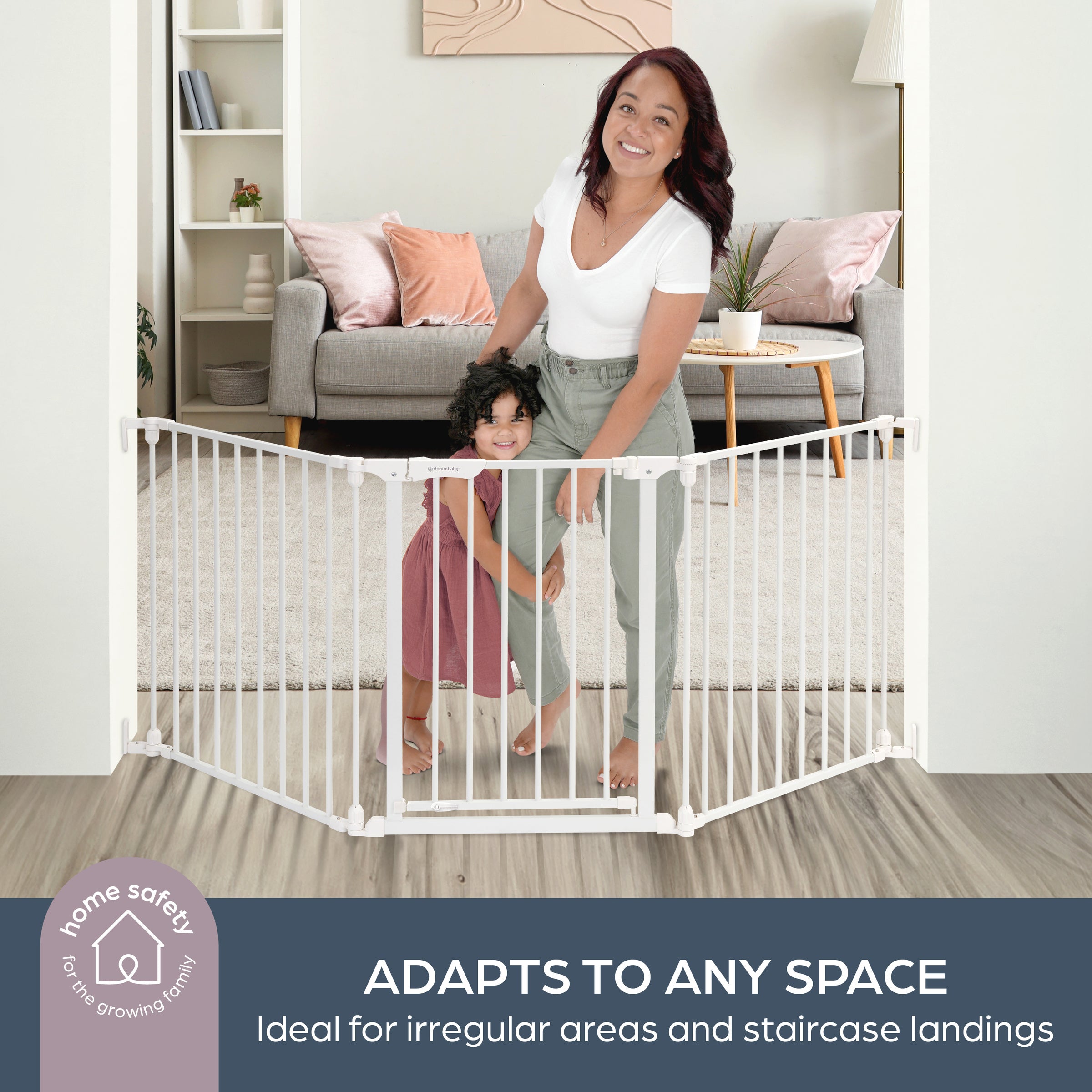 Dreambaby Discovery 76.5" Extra Wide 3 Panel Adapta-Gate® - White