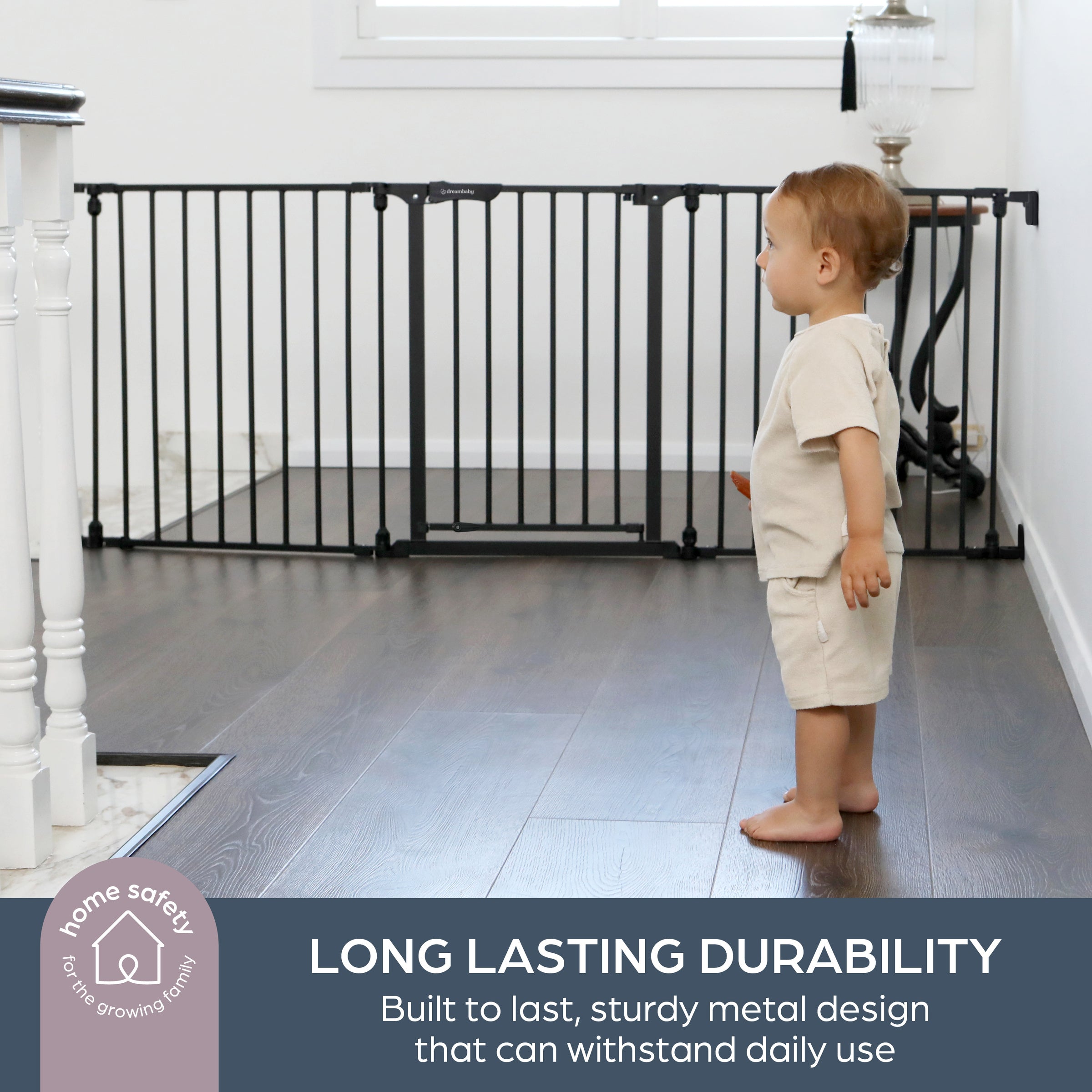 Dreambaby Discovery 76.5" Extra Wide 3 Panel Adapta-Gate® - White