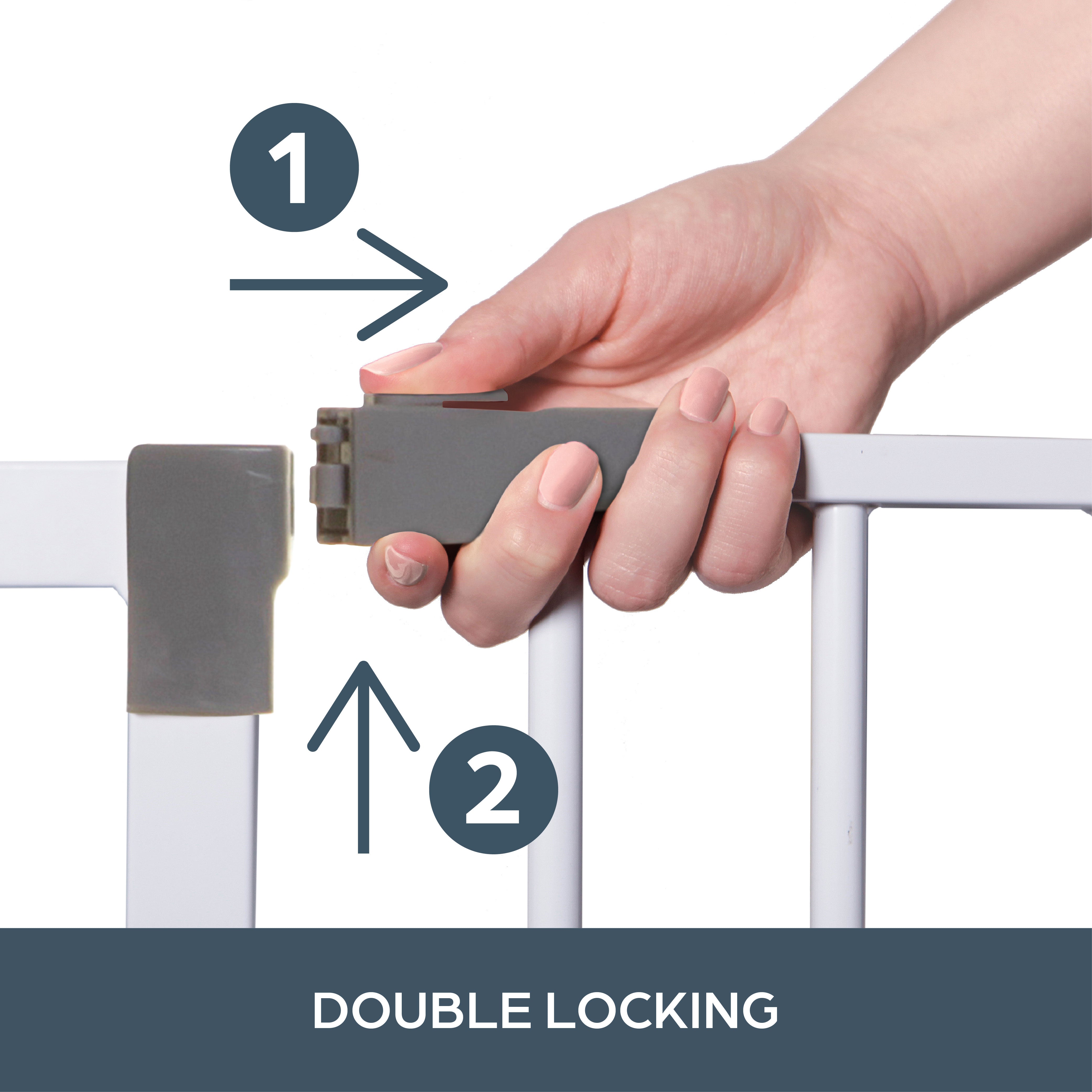 Liberty Security Gate With Smart Stay-Open Feature- White