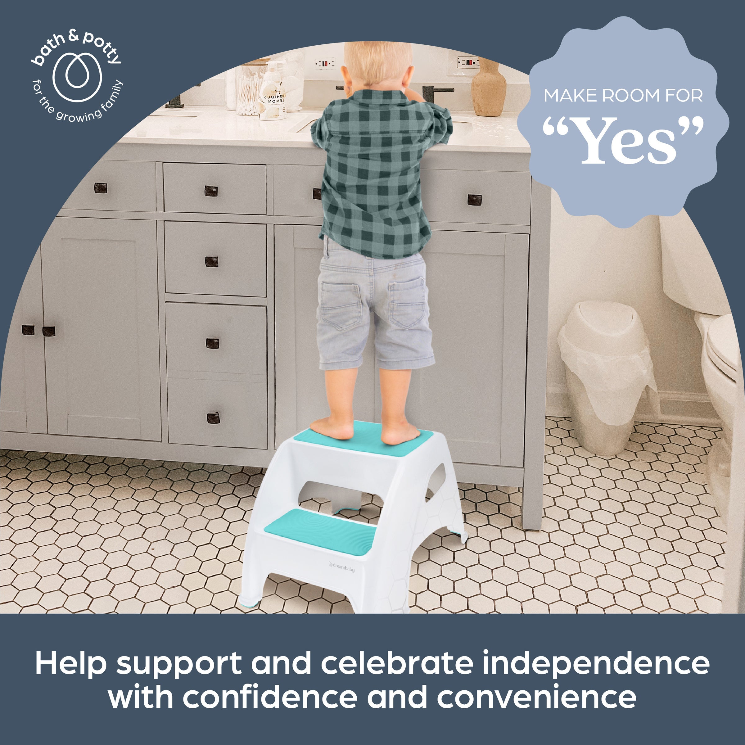 Toddler & Me 2 Step Stool (Aqua, 2 Pack)