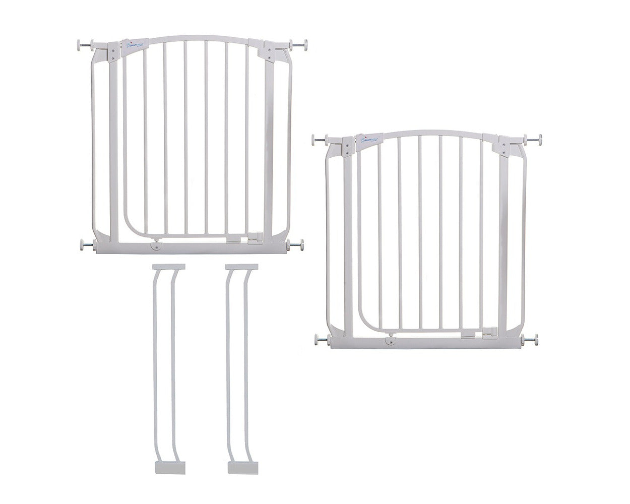 Chelsea White Safety Gate & Extension Set (2 Gates 2 Extensions)
